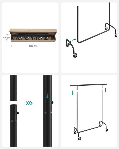 Wieszak na Ubrania na Kółkach - HSR011B01V1 zdjęcie 8