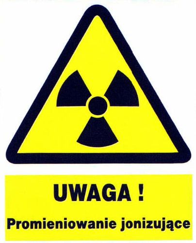 ZOO-8 UWAGA promieniowanie jonizujące ZNAK TABLICA na Arena.pl