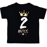 Koszulka z cyferką 2 koroną imieniem 2urodziny 98
