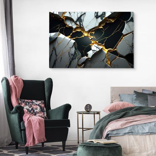 Obraz Canvas Do Salonu MARMUR Abstrakcja Złoto Efekt 3D 30cm x 20cm na Arena.pl