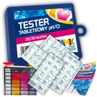 TESTER do BASENU Wody PH CHLOR KWASOMIERZ TABS TABLETKI 20 SZ GAMIX