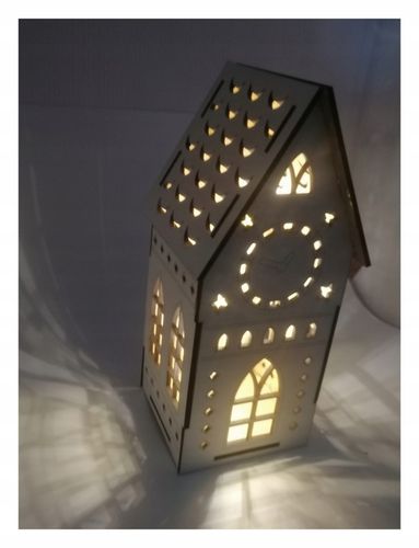 Domek lampion, oświetlenie led ciepłe, HIT biały hdf na Arena.pl