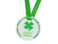medal z plexi okolicznościowy, pamiątkowy ze wstążką 6,5x6,5 cm 50szt