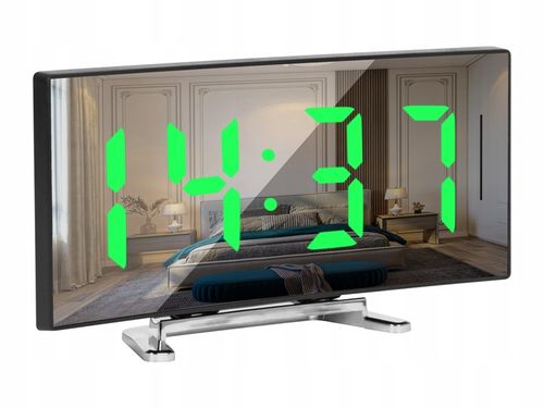 ZEGAR CYFROWY ZEGAREK ELEKTRONICZNY STOJĄCY TERMOMETR GODZINA BUDZIK LCD na Arena.pl