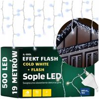 DŁUGIE LAMPKI 500 LED SOPLE ŚWIATEŁKA ŚWIĄTECZNE ZEWNĘTRZNE Z EFEKTEM FLASH