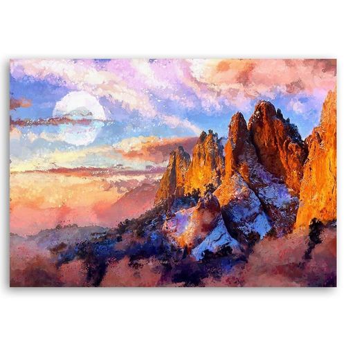 Obraz na płótnie - Canvas, Zachód słońca w górach 60x40 na Arena.pl