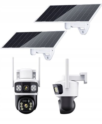 PODWÓJNA KAMERA SOLARNA 2W1 NA KARTE SIM 4G LTE ZEWNĘTRZNA OBROTOWA GSM na Arena.pl