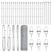 Ogrodzenie z słupkami Srebrny 0,5 x 50 m Stal pokryta PCV