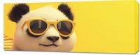 Obraz 100x40cm Panda w Wakacyjnym Nastroju