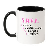 KUBEK "S.U.K.A." Wzór - Klasyczny Biało-Czarny 330 ml