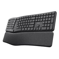 Klawiatura bezprzewodowa membranowa Trust Keyra Ergonomic Czarna Biurowa