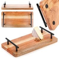 Deska do Serwowania Taca Patera Drewniana na Przekąski Wędliny Sery 30x15cm