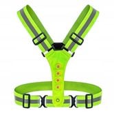 ODBLASKOWA KAMIZELKA LED DO BIEGANIA NA SPACER ROWER ZIELONA NA