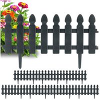 8x Płotek Ogrodowy Szary Border Palisada Obrzeże Trawnika Grządki 392 cm