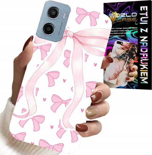 ETUI DO MOTOROLA E15 / G05 - RÓŻOWE WSTAZKI WSTĄZKA MODNE WZORY CASE na Arena.pl