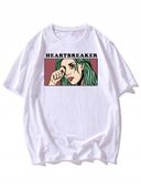 SHEIN BIAŁY MĘSKI T-SHIRT Z NADRUKIEM R.M N020053