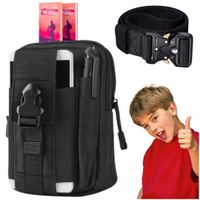 PREZENT NERKA SASZETKA CZARNA MILITARNA + PAS CZARNY 120 cm