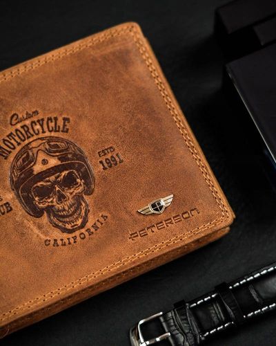 portfel męski bez zapięcia ze skóry nubukowej - peterson na Arena.pl