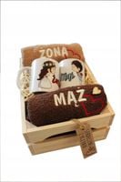 Prezent ślubny Ręczniki z haftem kubki Żona i Mąż