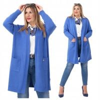 MODNY KARDIGAN DUŻE ROZMIARY LUŹNY DŁUGI OVERSIZE SWETER ELEGANCKI