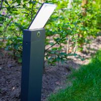 Ogrodowa LAMPA stojąca PANO 7289001118 Lutec metalowa OPRAWA prostokątna LED 16W 3000K - 5000K outdoor IP54 szara