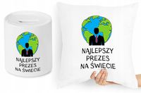 Dla Prezesa Zestaw Poduszka + Skarbonka Prezent Z Nadrukiem Ze Zdjęciem