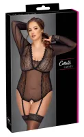 cottelli curves body transparentne czarny 4xl koronka bez krocza