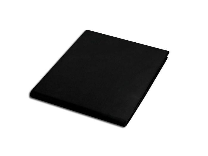 Prześcieradło satyna bawełniana bez gumki 160x220 czarne zdjęcie 1