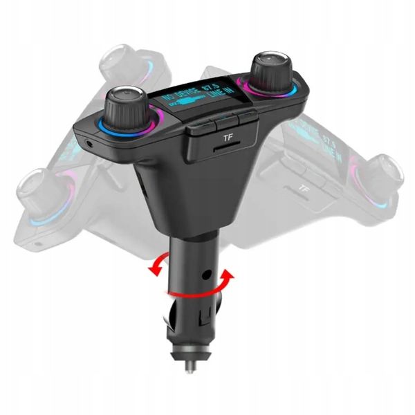 Transmiter Samochodowy FM Bluetooth 5.0 USB micro SD 8w1 AUX Ładowarka zdjęcie 10