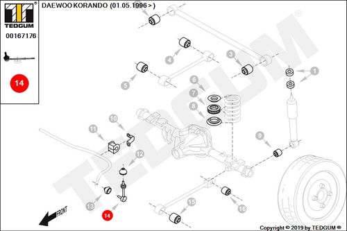 DAEWOO KORANDO ŁĄCZNIK STABILIZATORA TYL 96- na Arena.pl