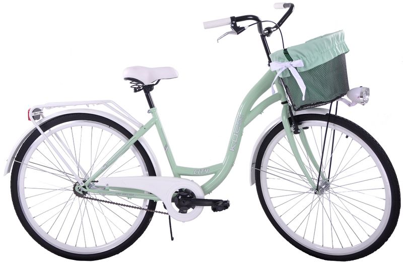 (K30) Rower miejski damski Kozbike 28 miętowo-biały zdjęcie 1