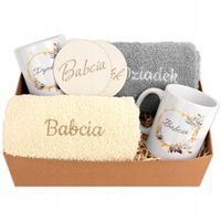 Prezent dla Babci Dziadków RĘCZNIKI KUBKI Dzień Babci i Dziadka db