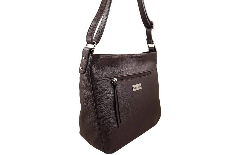 Torebka codzienna skórzana damska - Brązowa ciemna zdjęcie 2