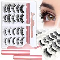 Rzęsy Magnetyczne 10 PAR Sztuczne DŁUGIE Zestaw XXXL + PĘSETA + 2X EYELINER