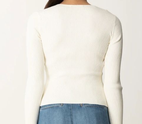 Twin-set Prążkowany sweter z profilowanymi miseczkami M na Arena.pl