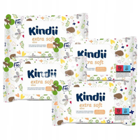 Chusteczki nawilżane dla dzieci Kindii aloe extra soft 4 opakowania