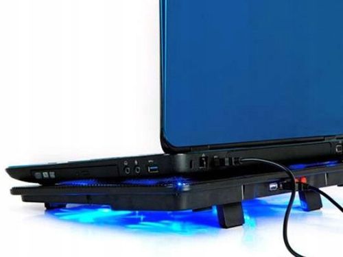 PODSTAWKA CHŁODZĄCA POD LAPTOPA LED CICHA USB WIATRAK 140mm DO 15,6" na Arena.pl