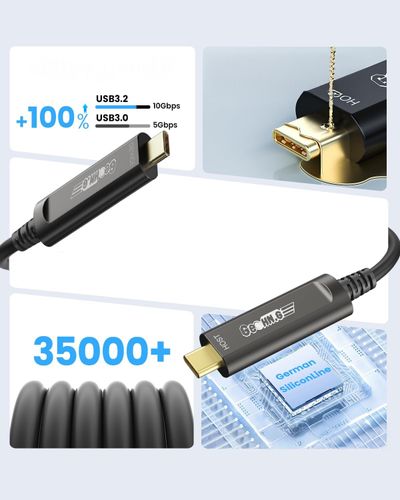 Kabel USB-C do USB-C GeoHN.G 10 m światłowodowy 10Gbps POWYSTAWOWY na Arena.pl