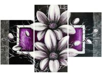 60 90CM OBRAZ 3 ELEM PIĘKNE SREBRO ŚCIENNY DRUK PŁÓTNO