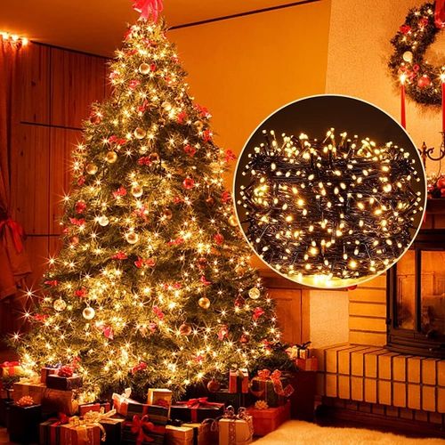 Lampki Choinkowe Świąteczne Żółte 500 Led 40m Świąteczne Łańcuchy Ciepłe na Arena.pl