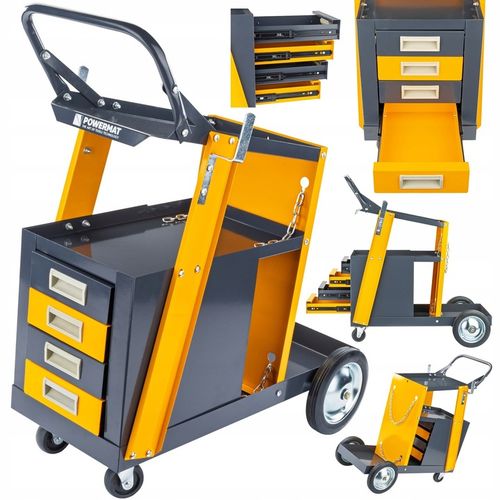 WÓZEK SPAWALNICZY DO SPAWAREK Z PÓŁKĄ NA BUTLE SZUFLADY STABILNY MOBILNY na Arena.pl