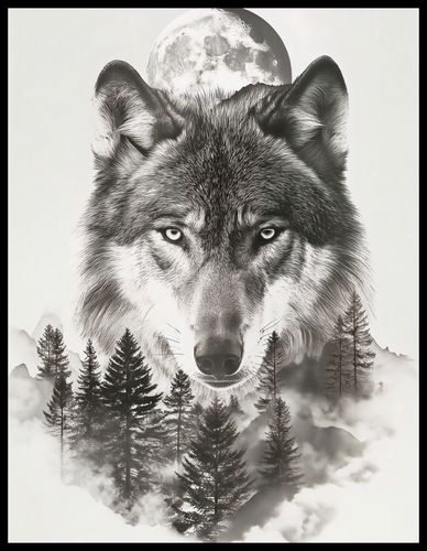 Plakat 50x65cm Wilczy Duch Lasu na Arena.pl