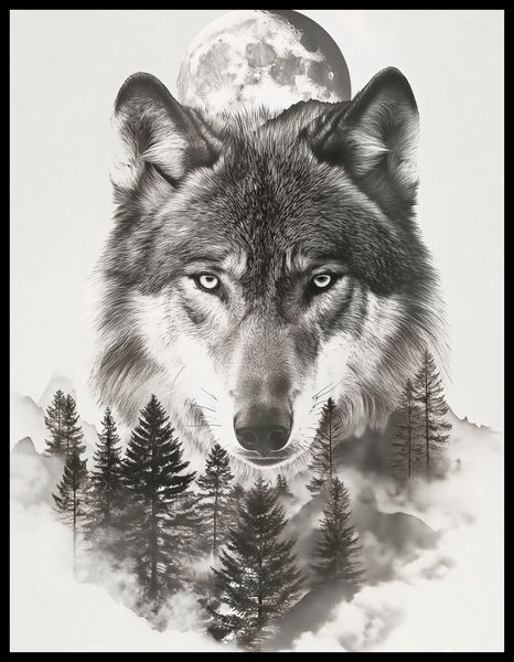 Plakat 50x65cm Wilczy Duch Lasu zdjęcie 2