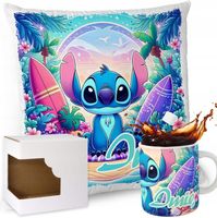 ZESTAW PODUSZKA KUBEK LILO I STICH STITCH ANGEL PREZENT MIKOŁAJ ŚWIĘTA