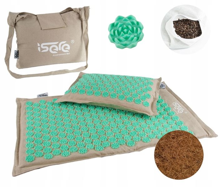 MATA DO AKUPRESURY Z KOLCAMI NATURALNA KOKOS GRYKA zdjęcie 9