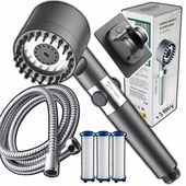 SŁUCHAWKA GŁOWICA PRYSZNICOWA OSZCZĘDNA Z FILTREM Z FUNKCJĄ MASAŻU 4 TRYBY