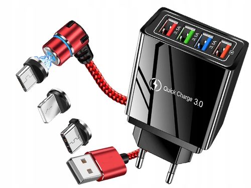 ŁADOWARKA SIECIOWA QC 3.0 + LIGHTNING MICRO TYP-C na Arena.pl