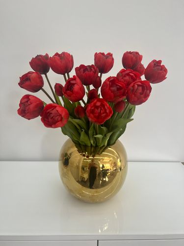 Bukiet rozkwitniętych tulipanów gumowych 7 sztuk Premium kolor CZERWONY na Arena.pl