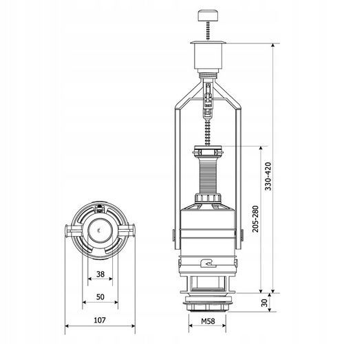 Zawór Spustowy do Spłuczki CERSANIT ROCA KOŁO Start + Zestaw Naprawczy WC na Arena.pl