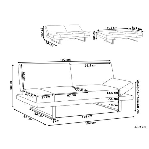 Sofa rozkładana beżowa YORK na Arena.pl